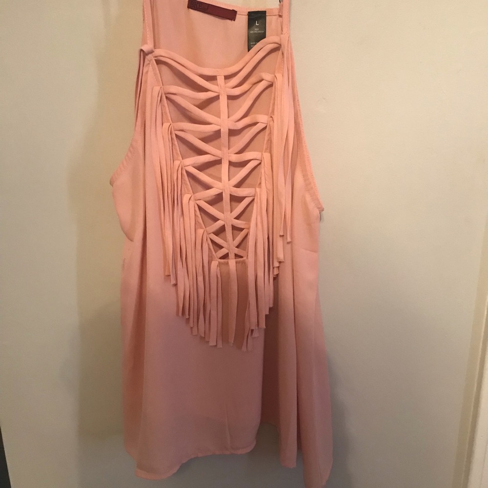 Buckle fringe tank top